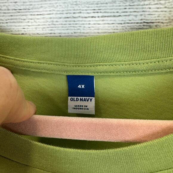 Old Navy Plus Size Green Flutter Eyelet Sleeve Summer Top Size 4X - Picture 3 of 7